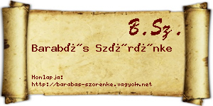 Barabás Szörénke névjegykártya